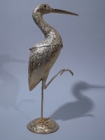 Dutch 950 Silver Figural Heron Bird Box