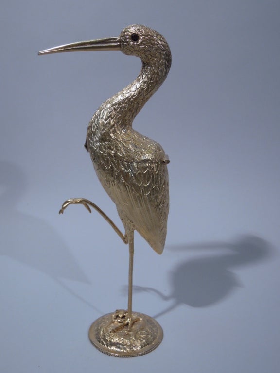 Women's Dutch 950 Silver Figural Heron Bird Box