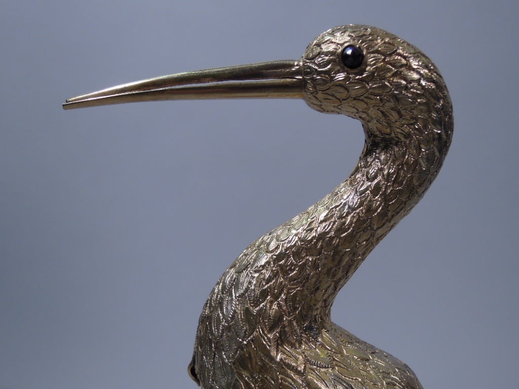 Dutch 950 Silver Figural Heron Bird Box 3