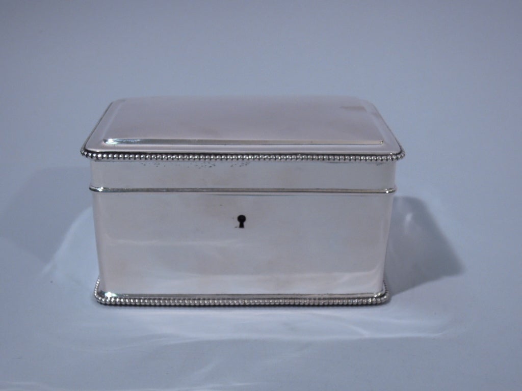 Dutch 833 Silver Heavy Weight Beaded Rectangular Box