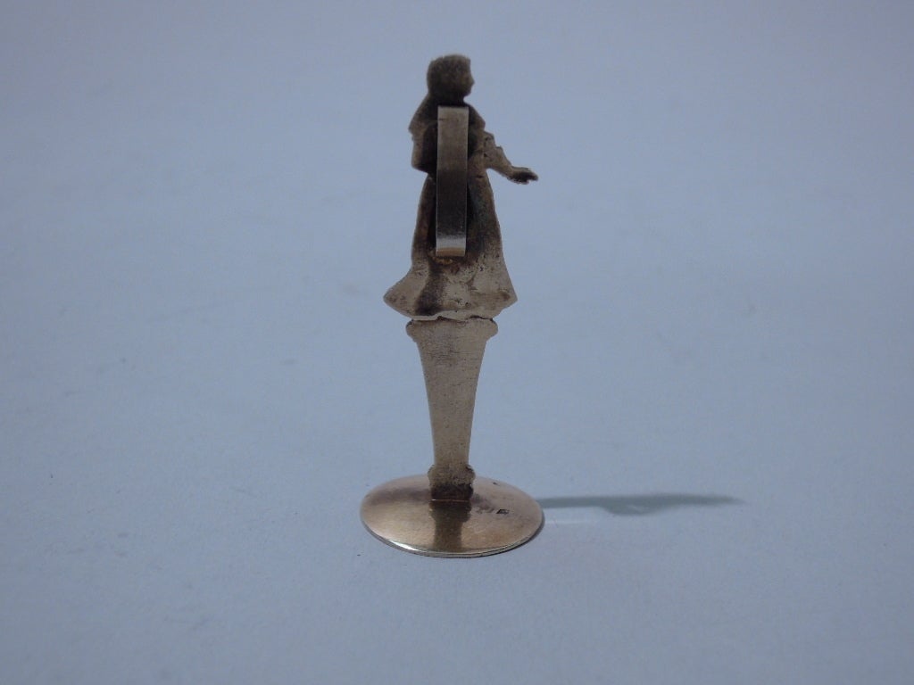 Antique Place Card Holders Historic Figures French Silver Gilt C