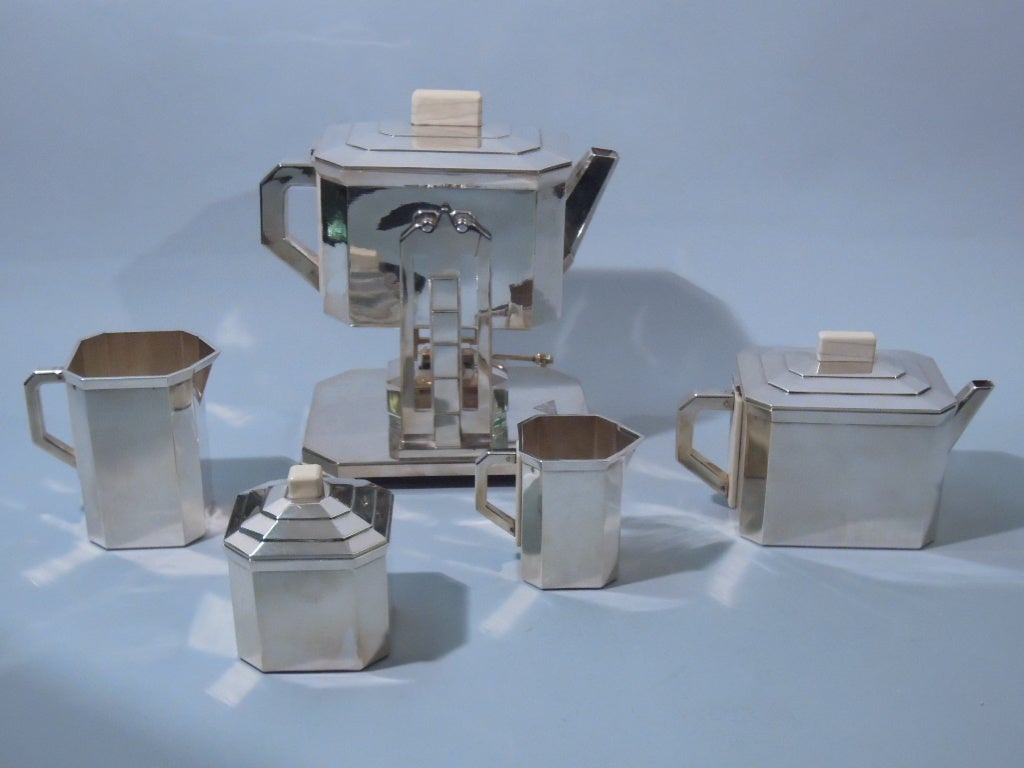 CHRISTOFLE  Art Deco Sterling Silver Tea Set C 1925