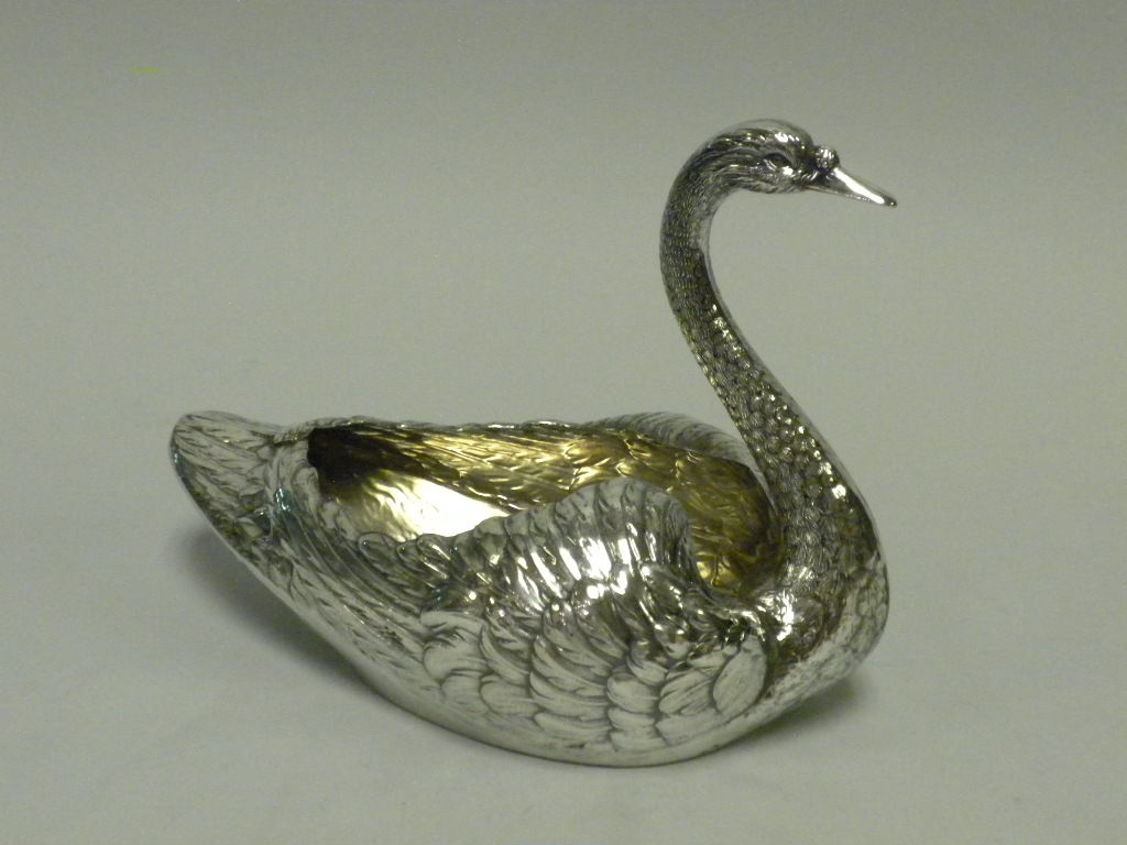 GORHAM MFG. CO. Sterling Silver Swan Dish, Circa 1910