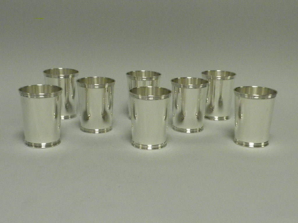 MANCHESTER SILVER CO. set of 8  Mint Julep Cups mid 20th Century