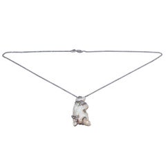 Baroque Pearl Pendant in Form of Bear on 15 Kt Gold Chain 9