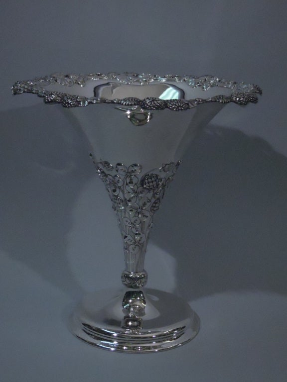 Tiffany Clover Vase - Early Piece in Pattern - American Sterling Silver - C 1904