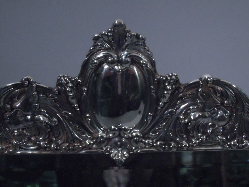 antique silver vanity mirror