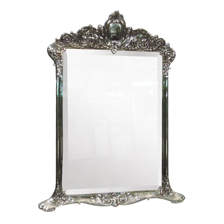 Antique Tiffany Sterling Silver Vanity Mirror