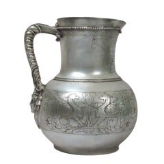 Early Tiffany Sterling Silver Water Pitcher C 1860