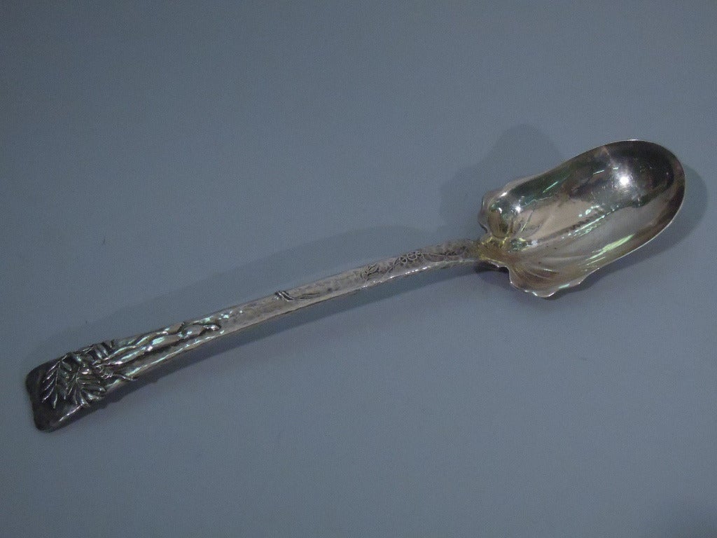 Aesthetic Movement Tiffany Sterling Silver Salad Set with Applied Lap Over Edge
