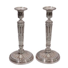 Antique Belle Epoque Candlesticks - Neoclassical - French 950 Silver - C 1896