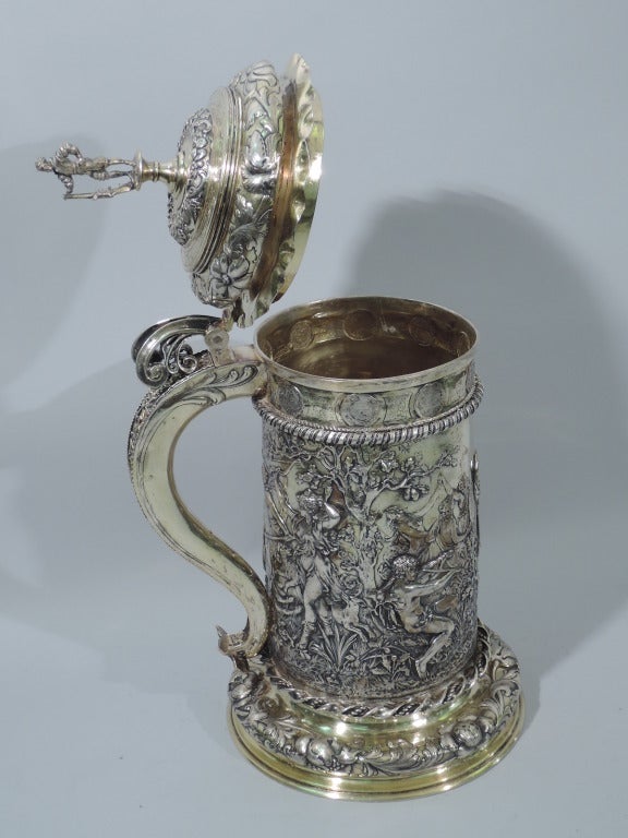 Large German Silver Gilt Tankard with Classical Frieze 1