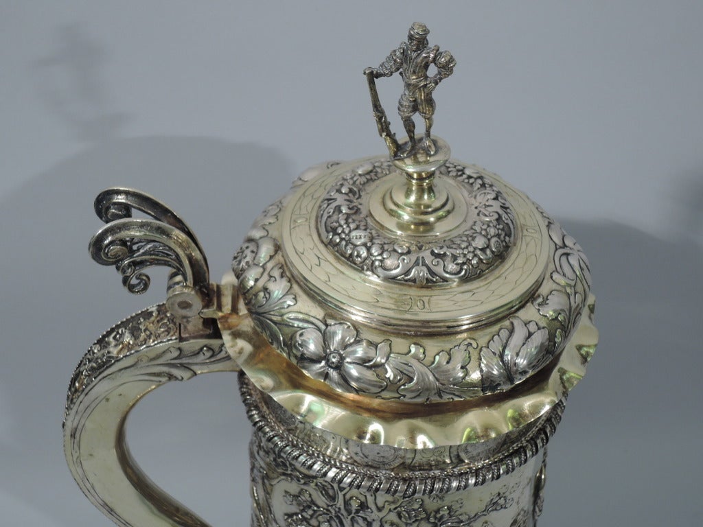 Large German Silver Gilt Tankard with Classical Frieze 2