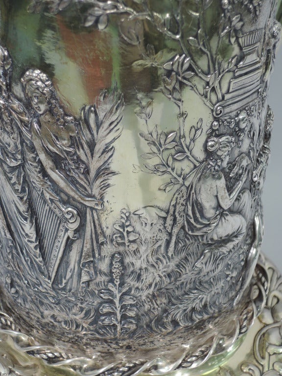 Large German Silver Gilt Tankard with Classical Frieze 3