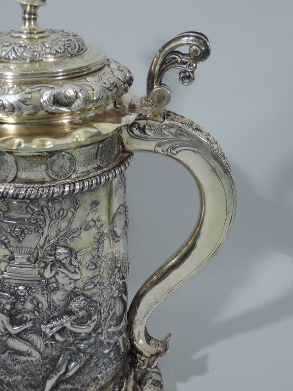 Large German Silver Gilt Tankard with Classical Frieze 4