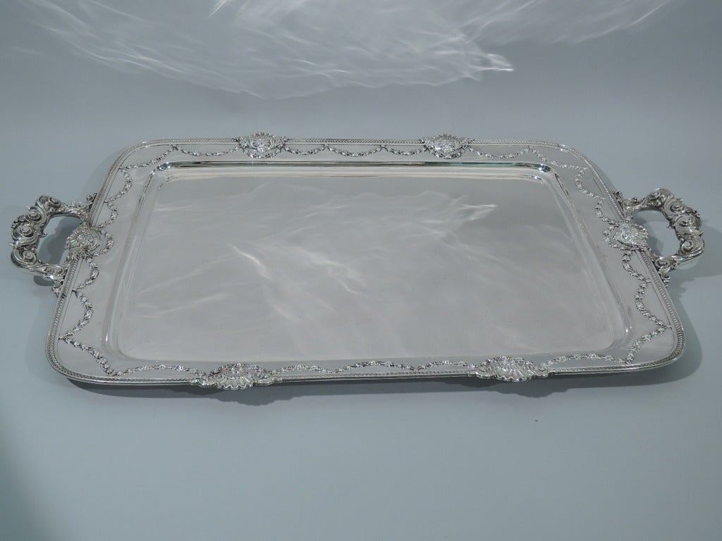 Edwardian Whiting Imperial Queen Sterling Silver Tea Tray 1909