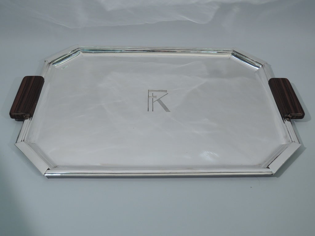 Art Deco Serving Tray - Modern & Geometric - French 950 Silver - C 1925 1