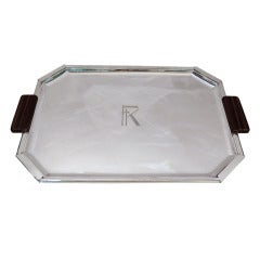 Antique Art Deco Serving Tray - Modern & Geometric - French 950 Silver - C 1925