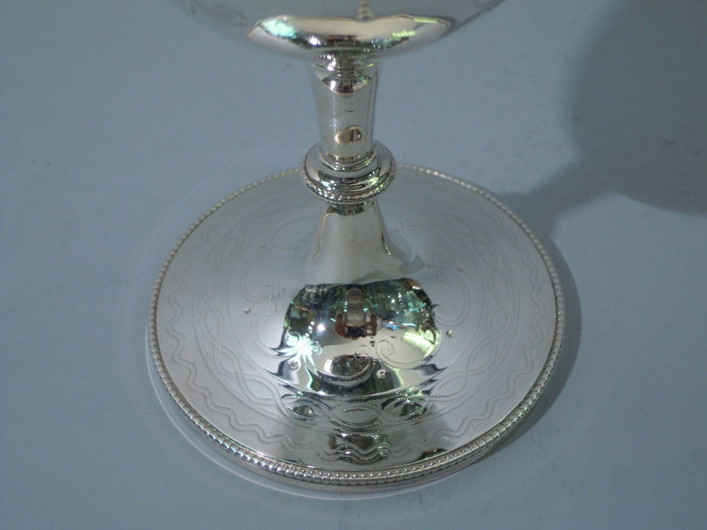 Victorian Goblet - Quatrefoils & Strapwork - English Sterling Silver - 1864 4