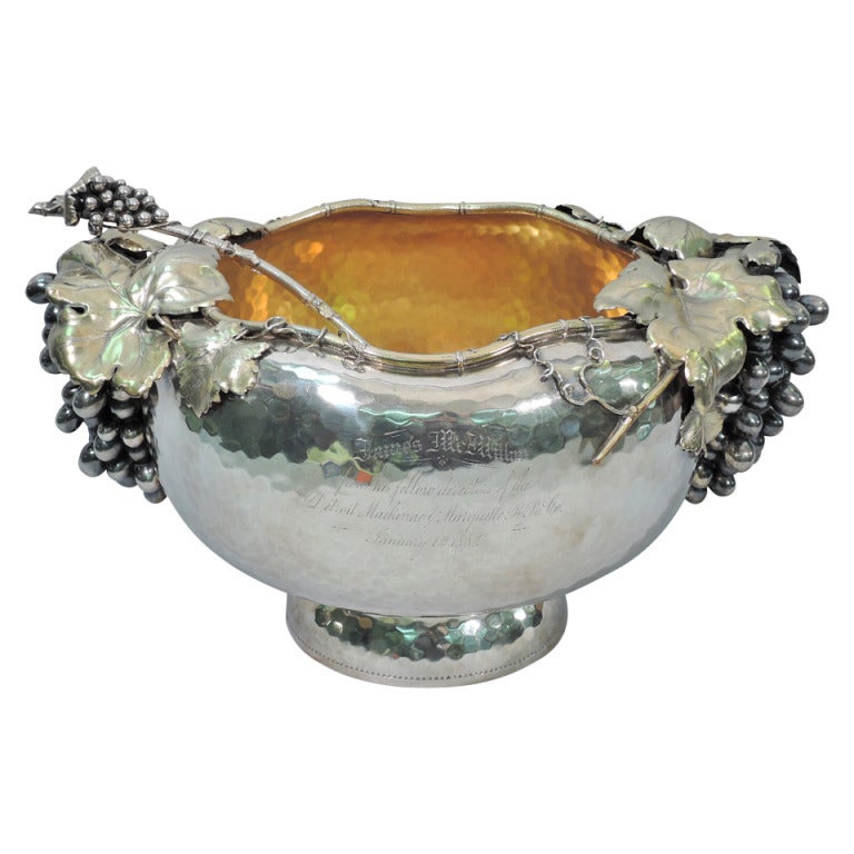 Gorham Punch Bowl with Ladle - Gilded Age - American Sterling Silver - 1881