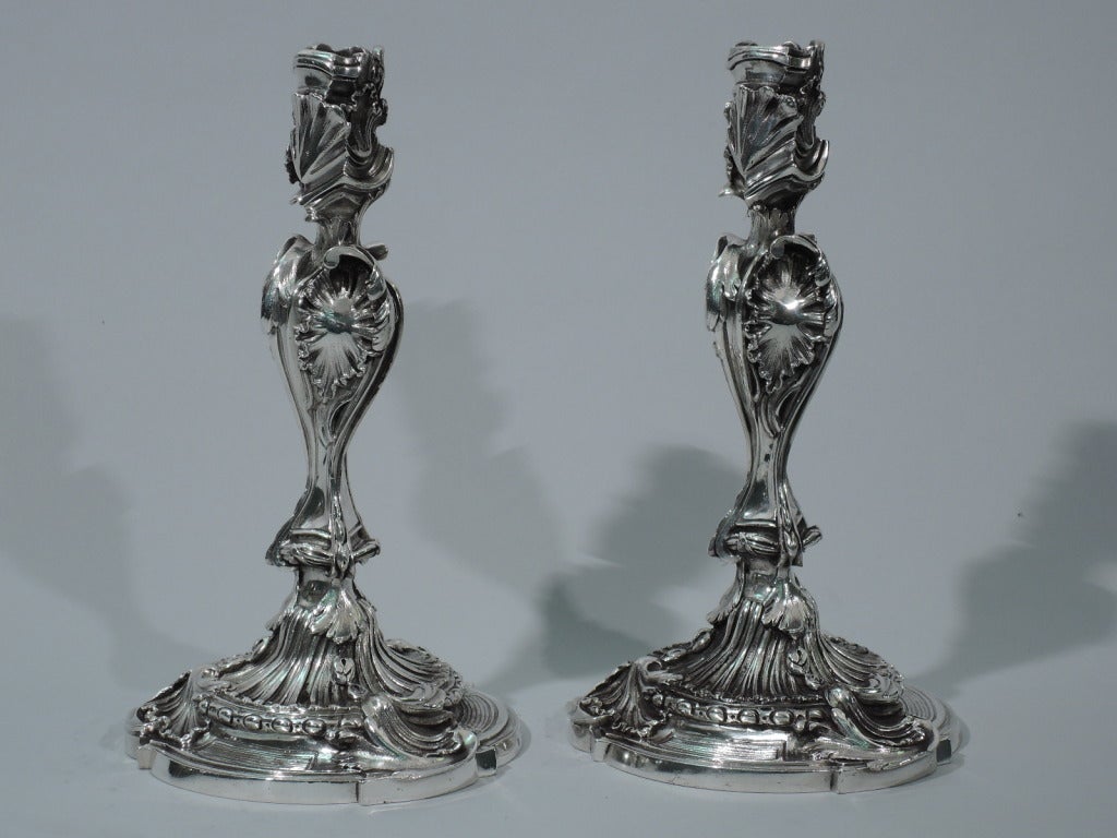 french silver candlesticks
