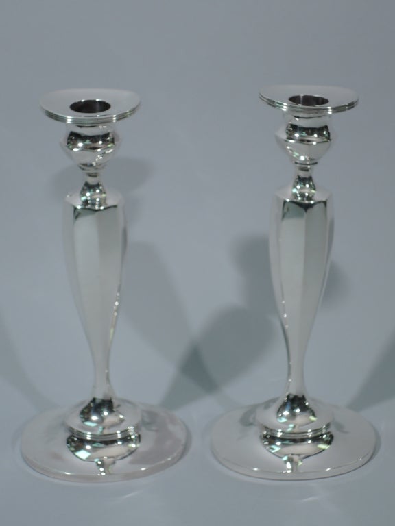 Women's or Men's Tiffany Candlesticks - Geometric Pair - American Sterling Silver