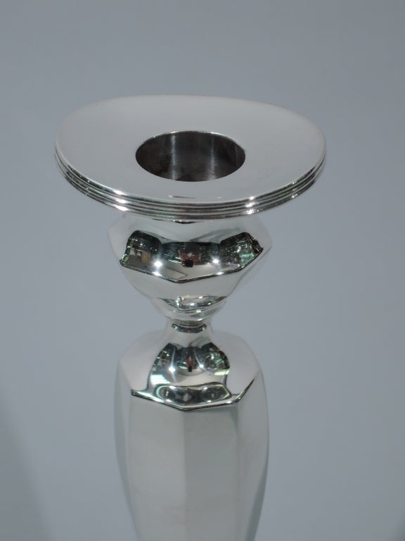 Tiffany Candlesticks - Geometric Pair - American Sterling Silver 3