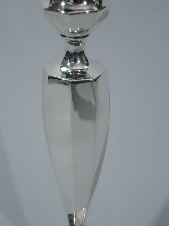 Tiffany Candlesticks - Geometric Pair - American Sterling Silver 4