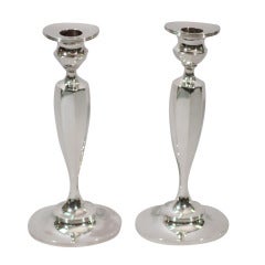 Tiffany Candlesticks - Geometric Pair - American Sterling Silver