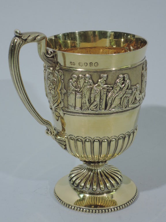 Victorian Mug - Greek Revival - English Sterling Silver Gilt - 1874 2