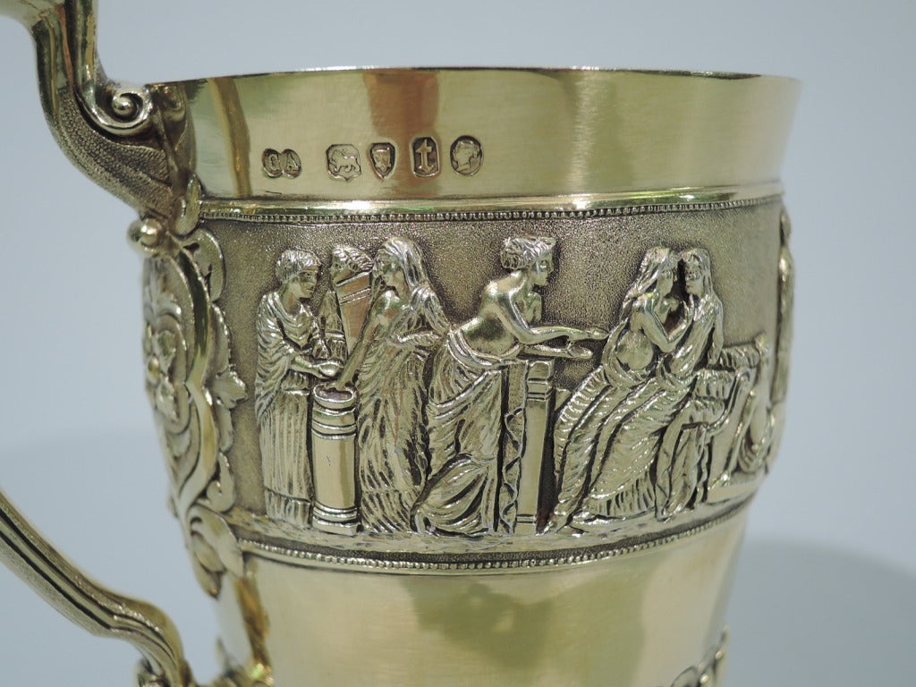 Victorian Mug - Greek Revival - English Sterling Silver Gilt - 1874 4