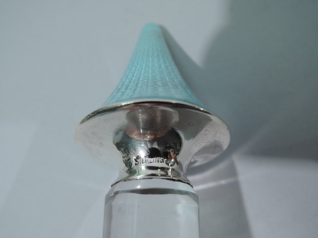 Pretty Perfume - American Sterling Silver, Crystal, and Blue Enamel - C 1915 5