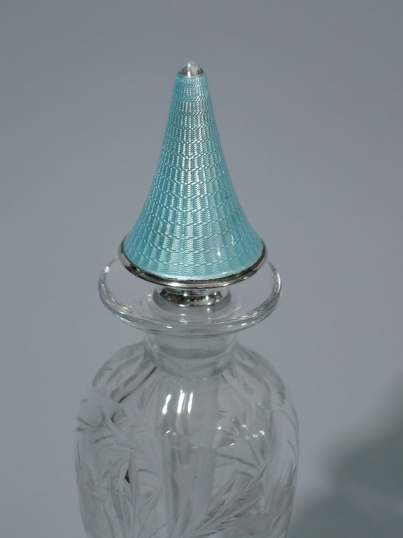 Pretty Perfume - American Sterling Silver, Crystal, and Blue Enamel - C 1915 2