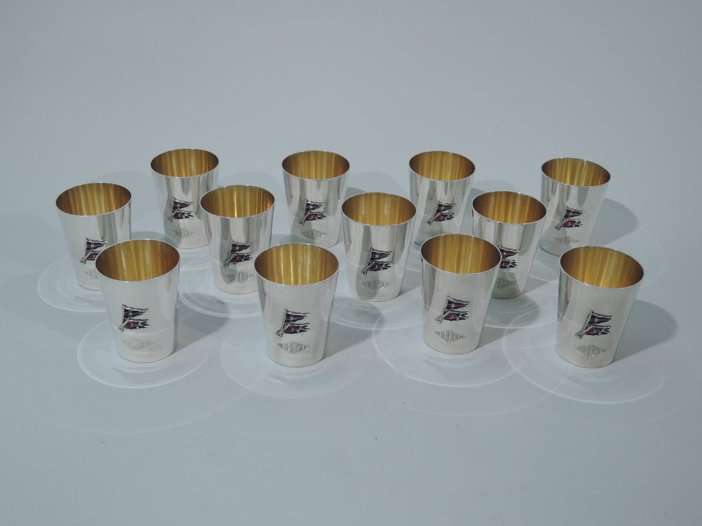 Women's Nautical Bar Set - Cups & Tumblers - American Sterling Silver & Enamel
