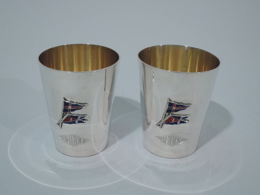 Nautical Bar Set - Cups & Tumblers - American Sterling Silver & Enamel 3