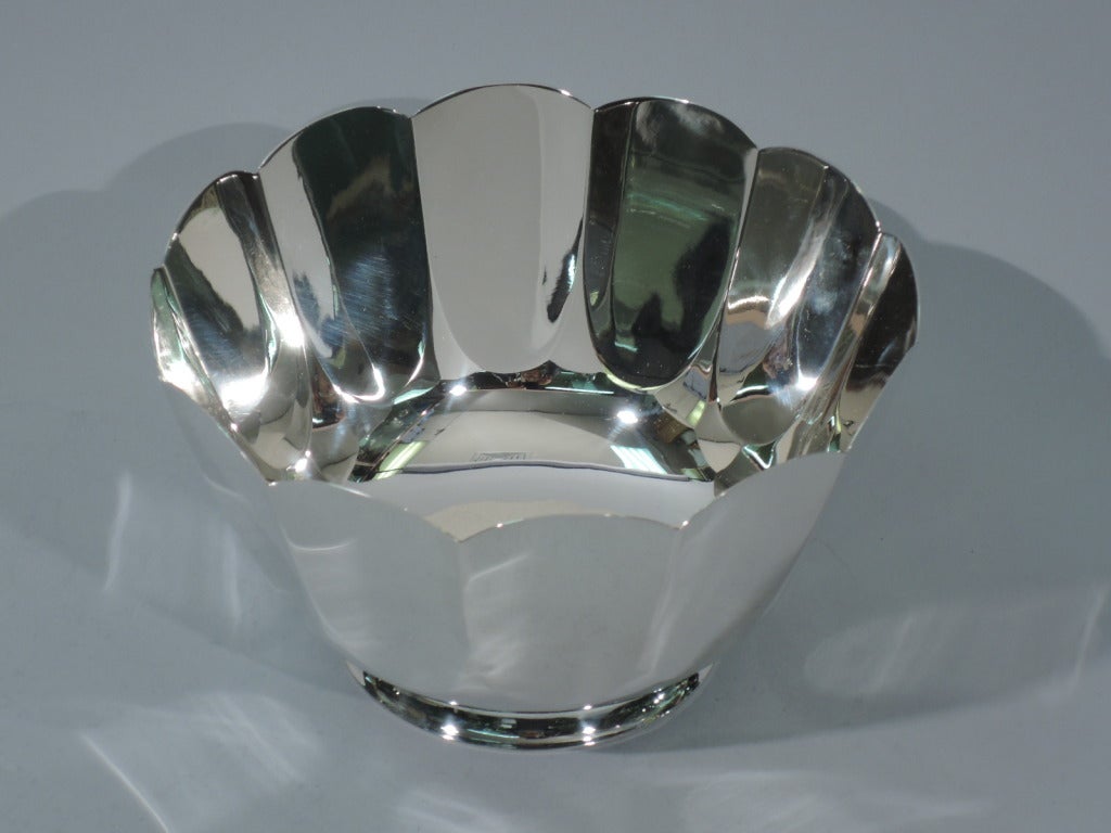 Tiffany Bowl - Modern with Scalloped Petal Rim - American Sterling Silver