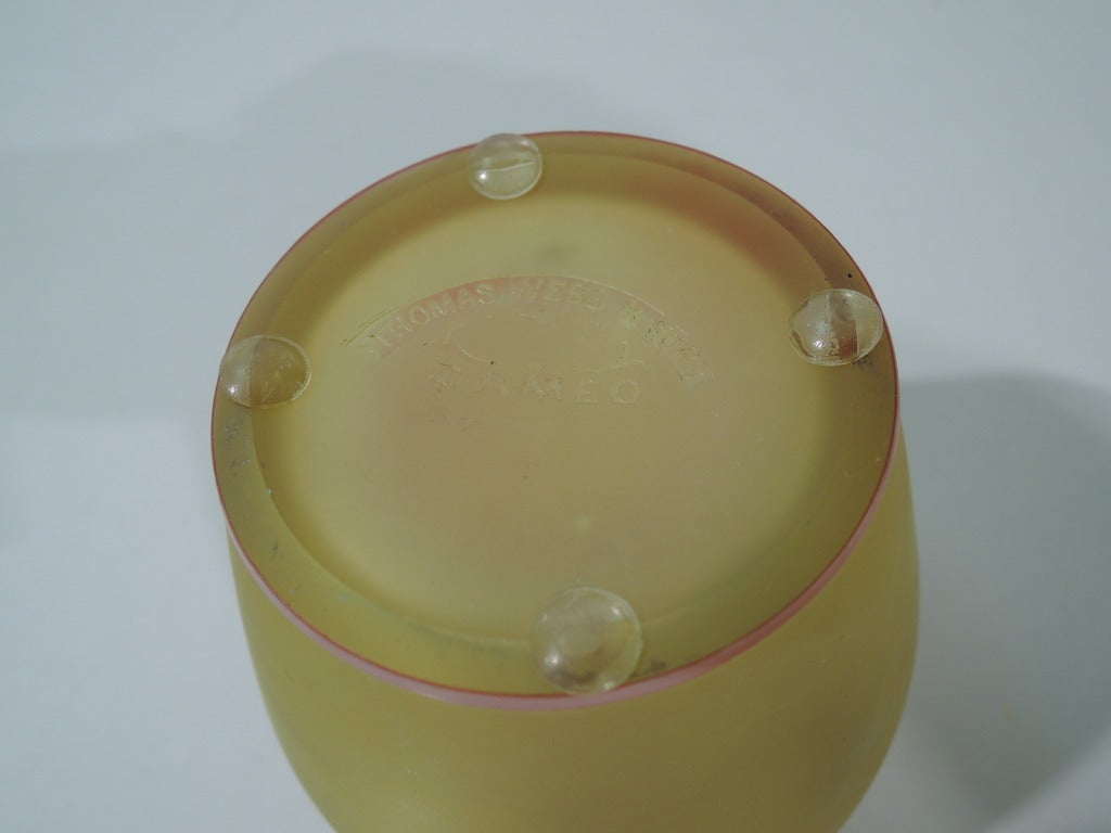 Thomas Webb Tea Caddy - English Art Nouveau - Citrine Cameo Glass 6