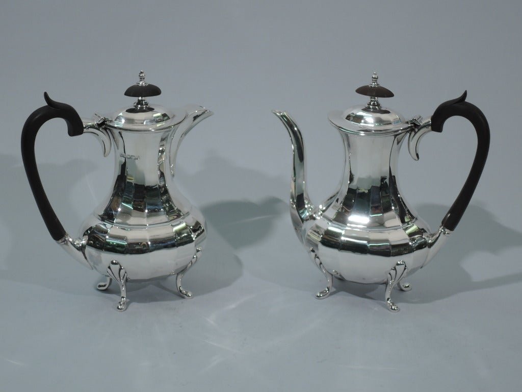 George V Coffeepot & Water Pot - Art Deco - English Sterling Silver - 1935