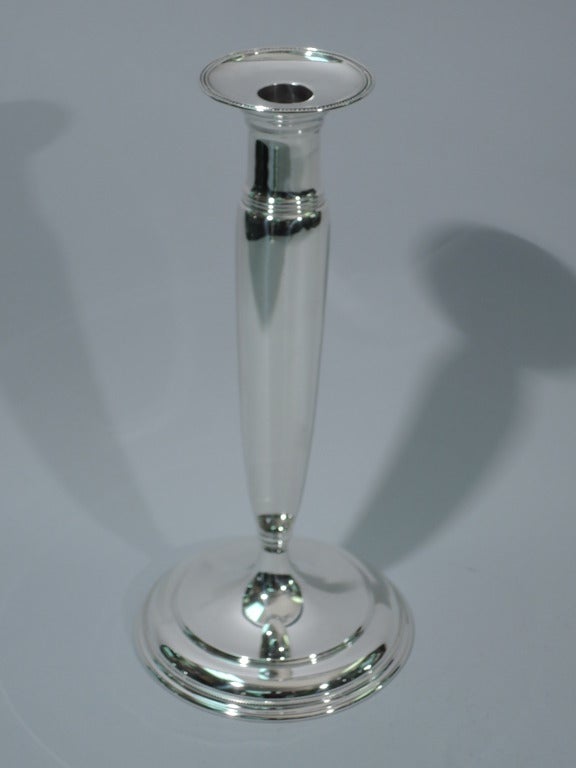 Tiffany Candlesticks - Large & Sleek - American Sterling Silver - C 1907 In Excellent Condition In New York, NY