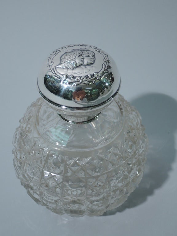 Women's Pair of Edwardian English Sterling Silver & Cut Glass Perfume Bottles