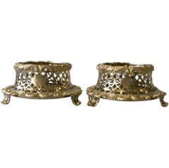 Victorian Silver Gilt Wine Coasters, RICHARD SIBLEY, LONDON 1839