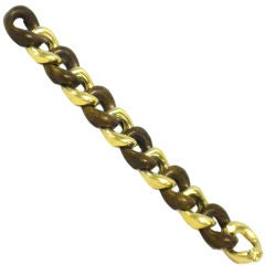 SEAMAN SCHEPPS 18 Karat Gold and Wood Link Bracelet