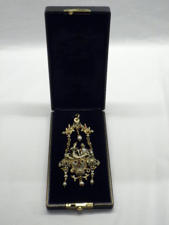 Victorian Renaissance Revival Gold & Gemstone Pendant, Circa 1880