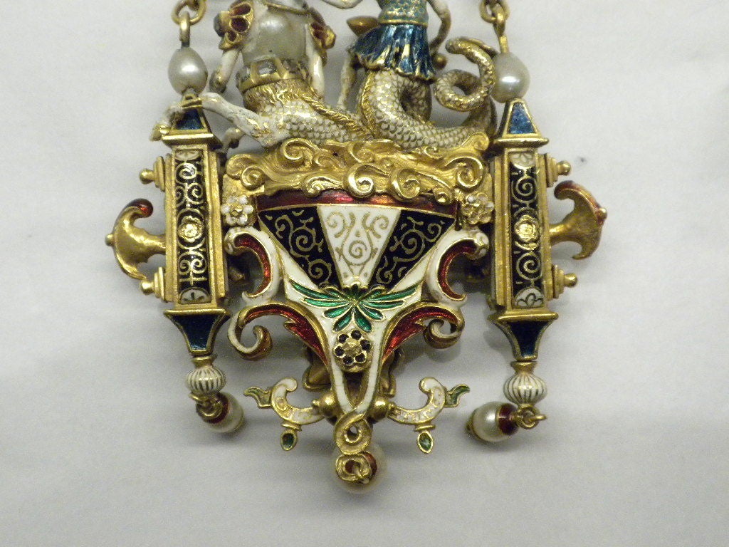 Renaissance Revival Gold & Gemstone Pendant, Circa 1880 4