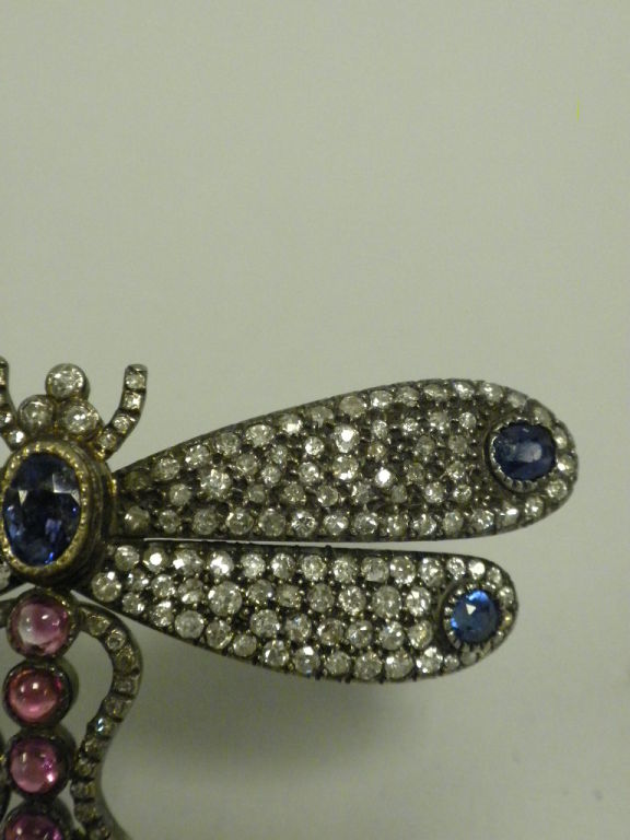 Antique French Diamond Dragonfly Brooch, Circa 1890 3