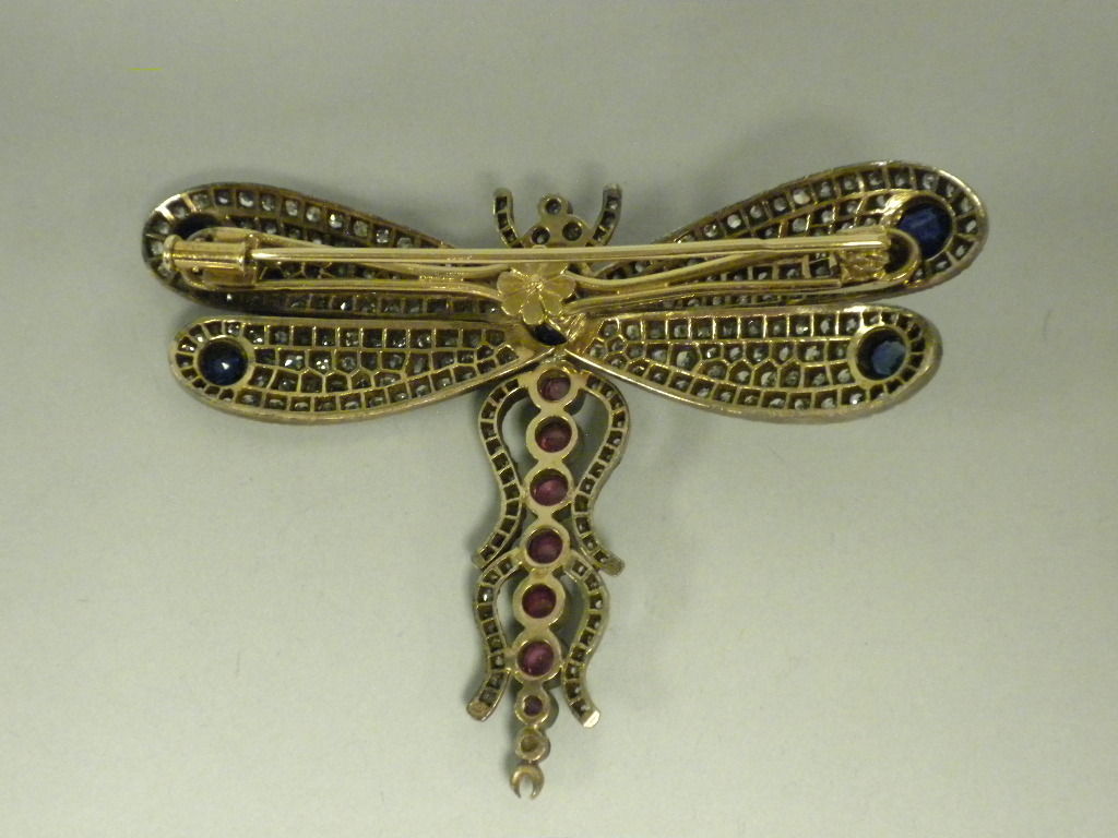 Antique French Diamond Dragonfly Brooch, Circa 1890 5