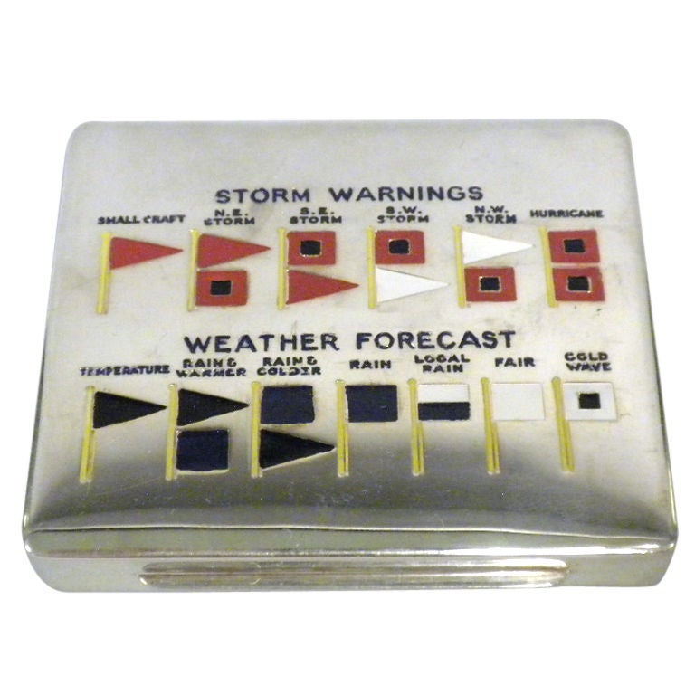 1930’s Sterling and Enamel Storm Warnings Novelty Box