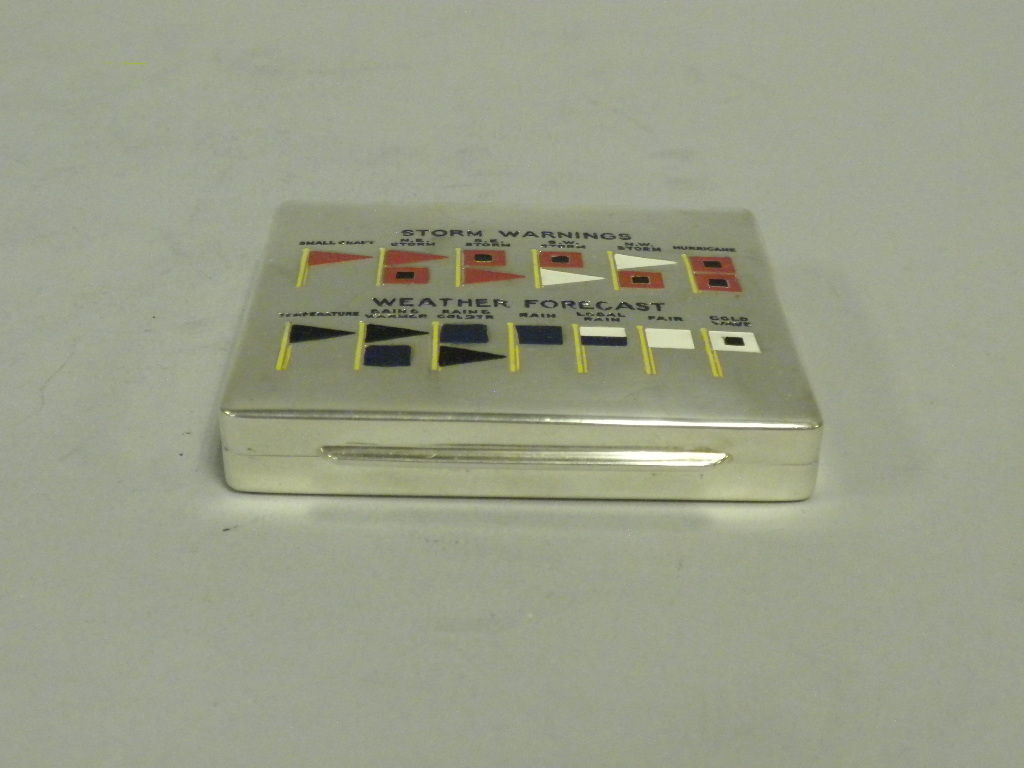 Art Deco 1930’s Sterling and Enamel Storm Warnings Novelty Box