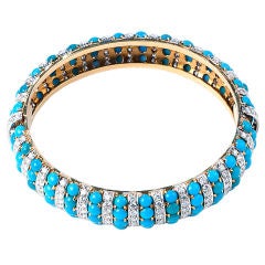 Turquoise and  Diamond Bangle