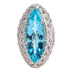 Magnificent Aquamarine and Diamond Ring